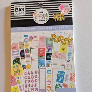 NWT 'Life Is A Party' 624 pcs Happy Planner Classic Sticker Book Gold Balloons